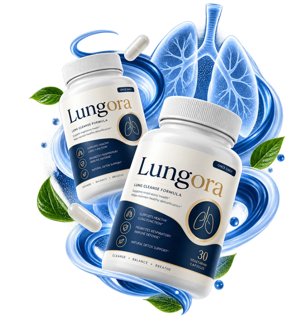Lungora lung cleanse formula bottles